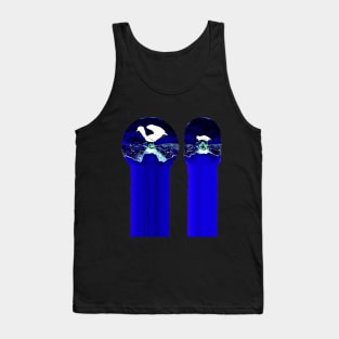 Night Blue Birds greek column psychedelic abstract oil painting photography Tank Top